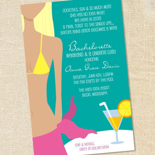 Sweet Wishes 20 Bridal Shower Lingerie Bachelorette Beach Pool Party Invitations - Custom Quantities (As Low as 1.19 Each) Il_170x135