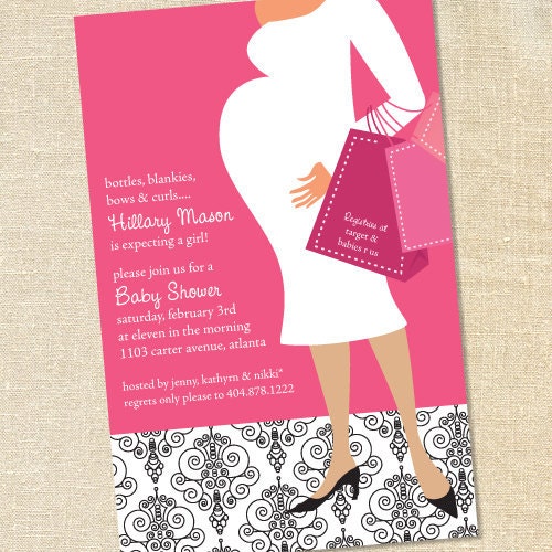 Sweet Wishes 20 Hip Mama Baby Girl Shower Invitations - Custom Quantities (As Low as 1.19 Each) Il_170x135