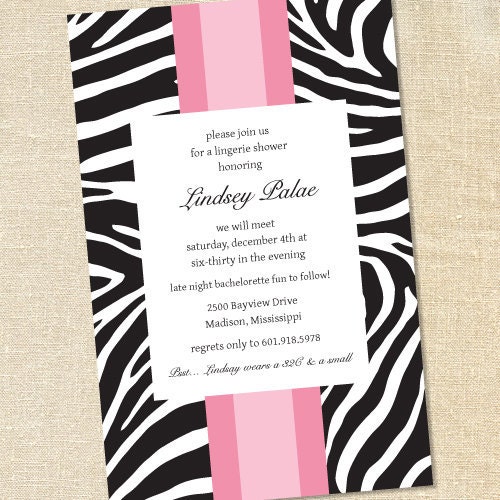 Sweet Wishes 20 Sweet 16 Bachelorette Zebra Print Birthday Party Invitations - Custom Quantities (As Low as 1.19 Each) Il_570xn