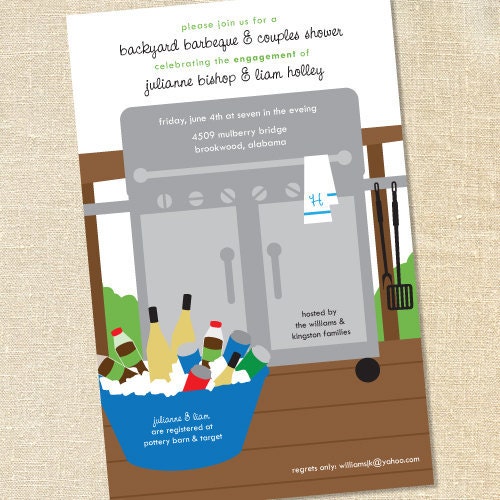 Sweet Wishes 20 Backyard Barbeque BBQ Couples Shower Party Invitations - Custom Quantities (As Low as 1.19 Each) Il_570xn