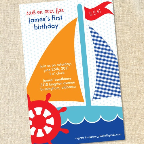Sweet Wishes 20 Preppy Beach Birthday Party Invitations - Custom Quantities (As Low as 1.19 Each) Il_570xn