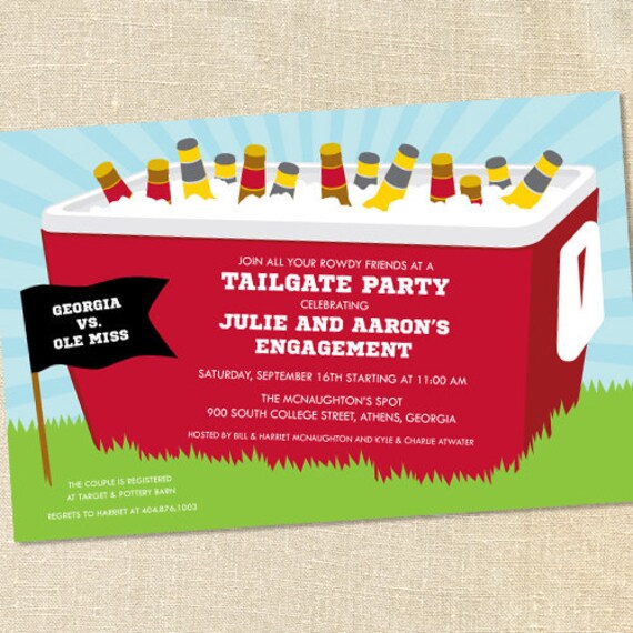 Sweet Wishes 20 Tailgating Cooler Football Party Invitations - Custom Quantities (As Low as 1.19 Each) Il_570xn
