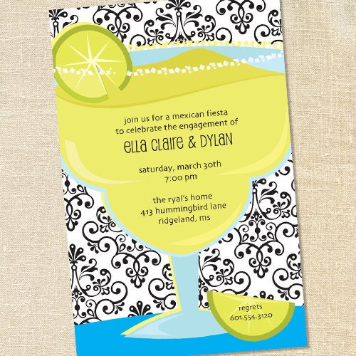Sweet Wishes 20 Mexican Fiesta Margarita Cocktail Party Invitations - Custom Quantities (As Low as 1.19 Each)