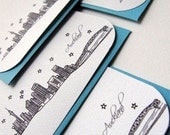 Auckland, New Zealand - Asia/Pacific - City Skyline Series - Notecards (8)