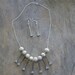 Horse Shoe Nail Necklace And Earring Set With Bone Beads
