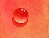 Nectarine Drop an Original Watercolor Painting ACEO