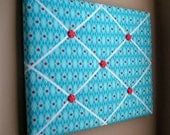 16x20 Memory Board Bow Holder Turquoise Red Argyle
