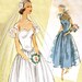 McCall's 8822 Misses 1950s Wedding Dress Pattern Basque Waist Full Skirt Vintage Sewing Pattern Bust 32 Sweetheart Neckline