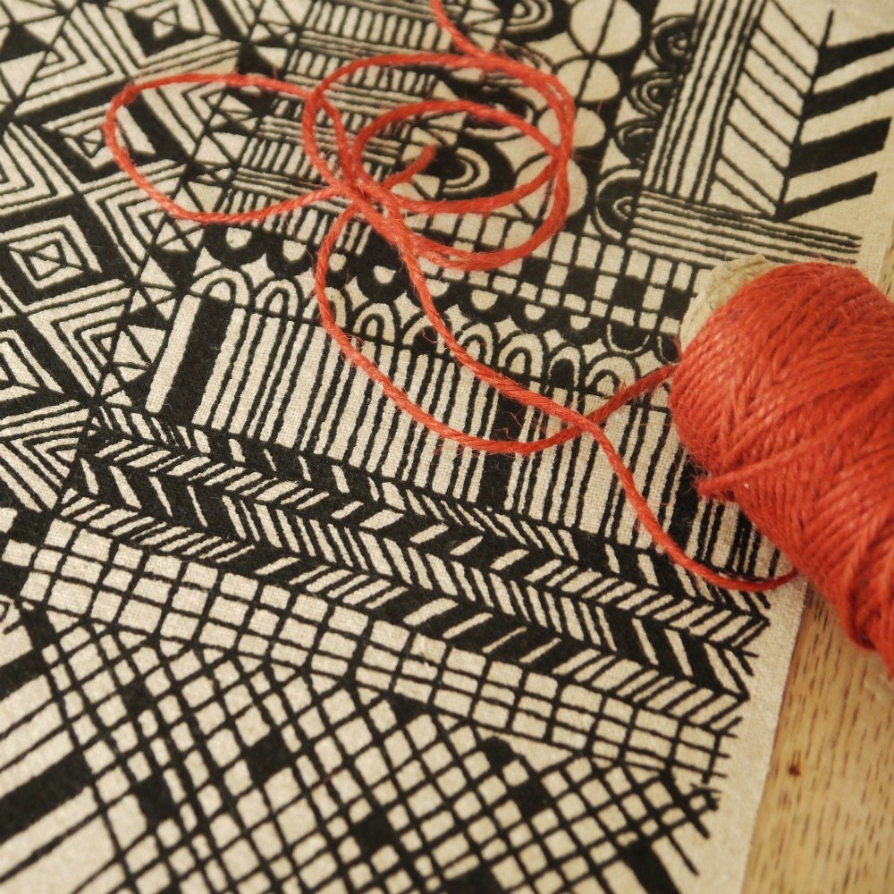 tiled -  screenprinted fabric