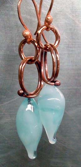 Robins Egg Blue Rosebuds- Handmade Earrings