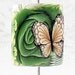 SALE... RECTANGLE Focal BUTTERFLY Flower Polymer Clay Bead 1819