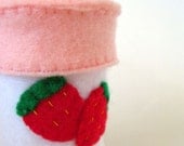 Strawberry Yogurt Cup Felt Play Food