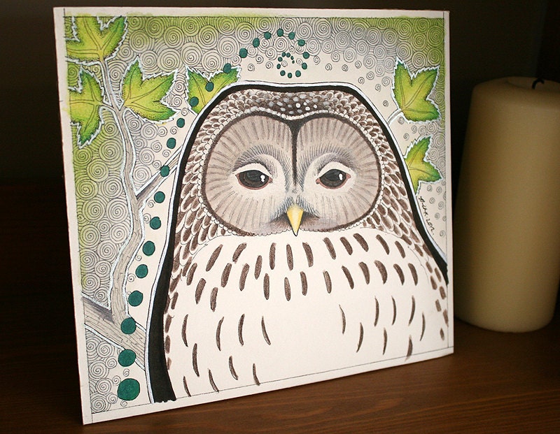 Original Serene Ural Owl Totem
