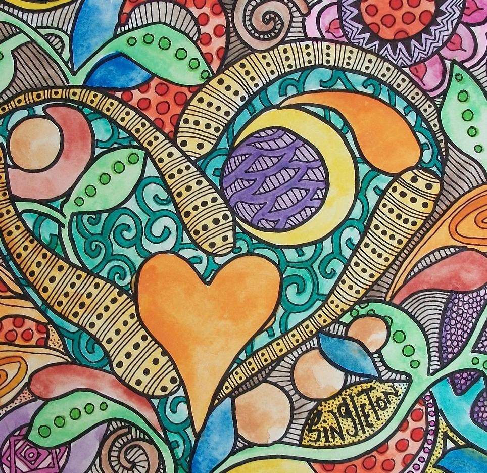 Neon Love Crush, Singleton Hippie Art Original