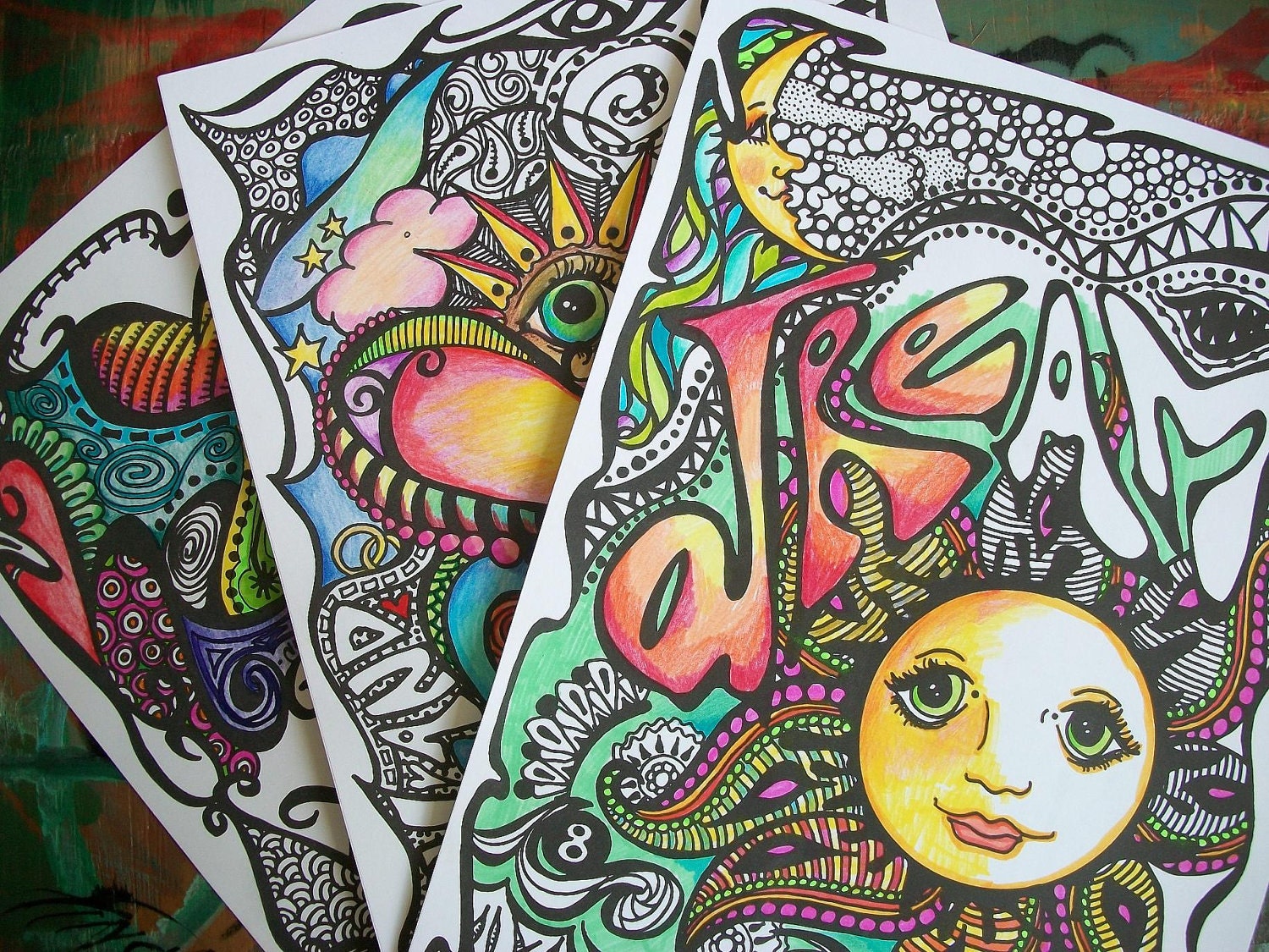 Summer Love, The Poster  Collection, Set of 3, Singleton Hippie Art