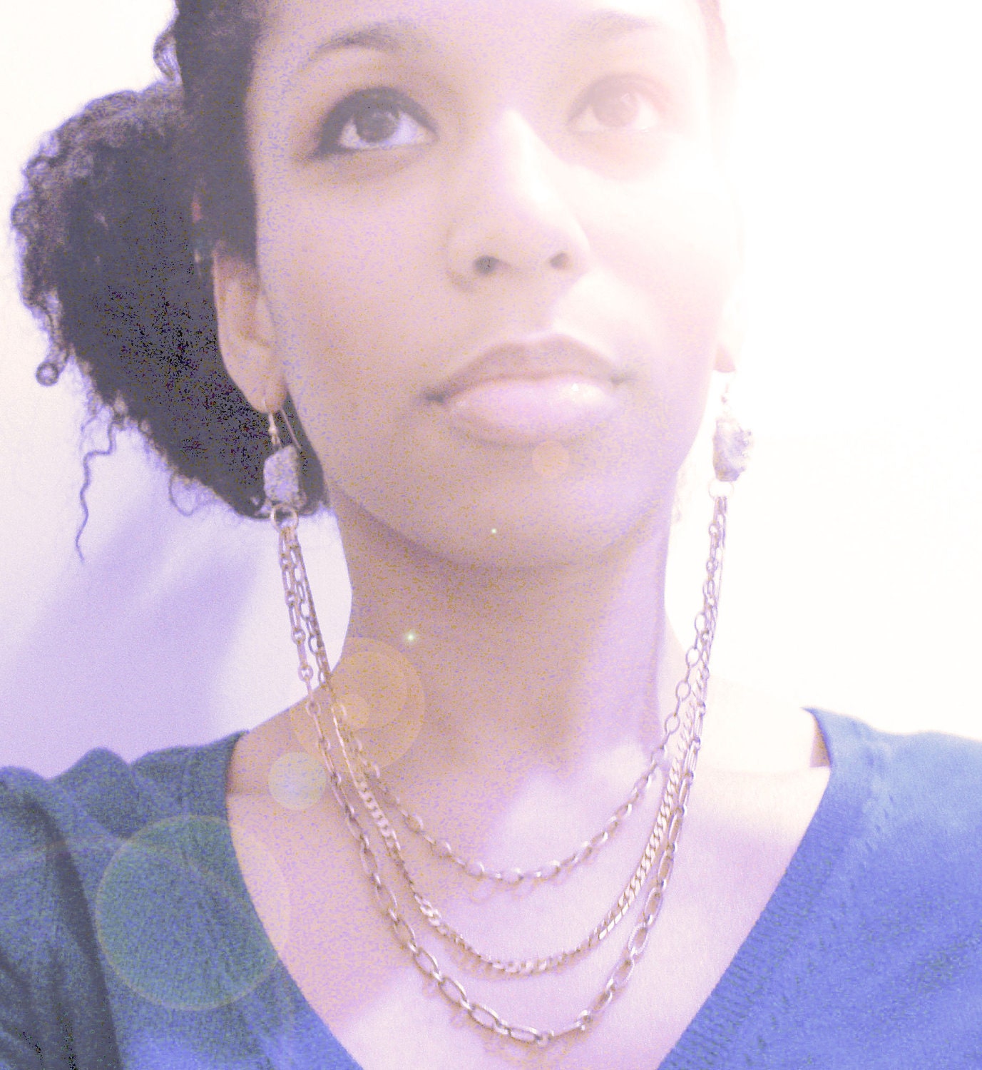 Pyrite and Chain Ear-lace Earrings