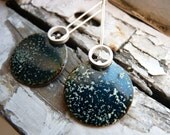 Enameled - Incompatibility earrings - Sterling silver and copper with green enamel.