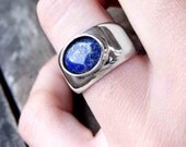 Lapis Ring, Beautiful ring, Sterling silver and lapis lazuli, Made to order in your size