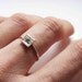 Cubic Zirconia April Birthstone, WHITE Gemstone, One Little Stacking ring, Sterling silver, Made to order, Custom Ring, Cubic