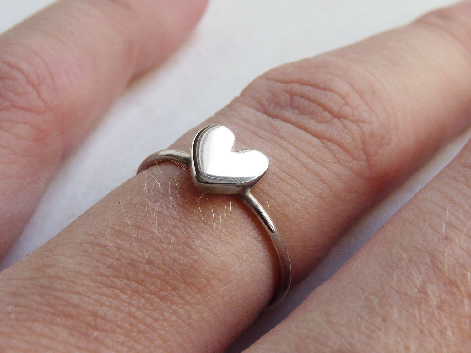 Heart Ring, Sterling silver, Made to order, Custom Ring , Stacking ring