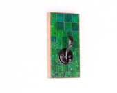 Wall Hook Green Geometric Mosaic Handmade Paper