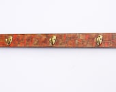 Wall Coat Hook Handmade Paper Mosaic Burnt Orange Stained Glass