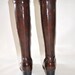 size 6.5 Vintage 60s Chocolate Corset Patent GoGo Boots