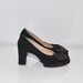 size 7 vintage 60s Midnight Marquise Leather Platform Heels