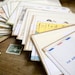 Vintage sewn paper cards - stationary set of 4
