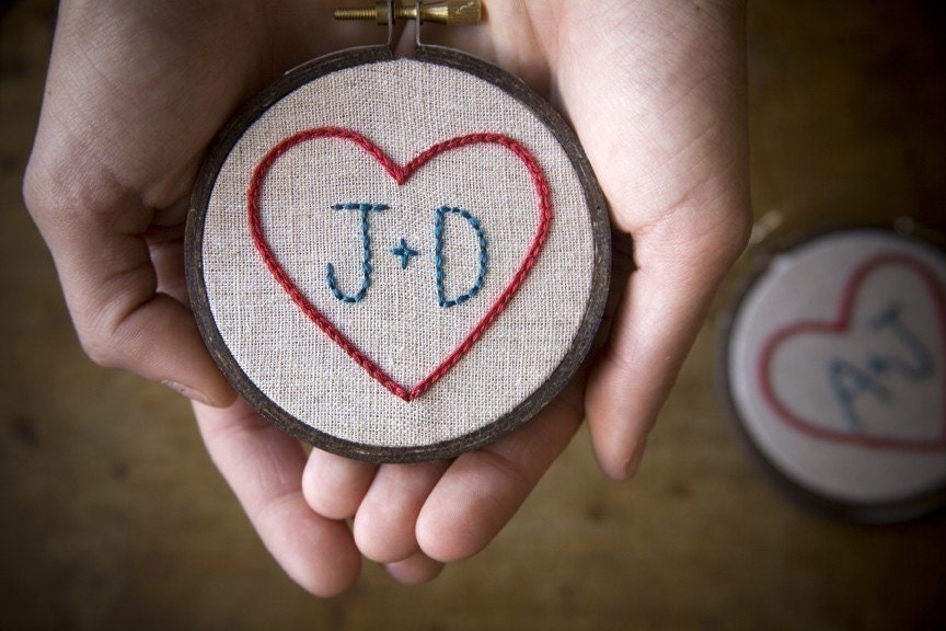 Mini Custom Heart Sampler - Hand Embroidery