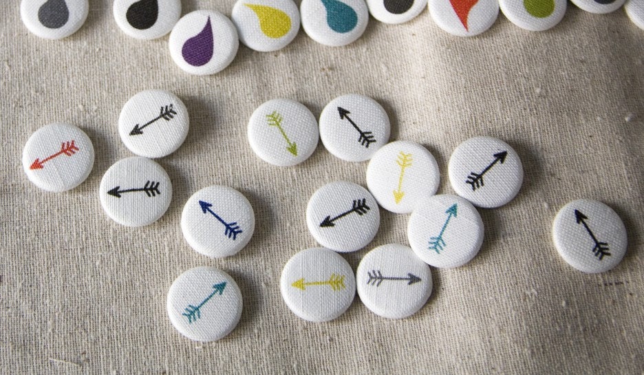 Colorful Linen Arrow Pin Set - colors you choose