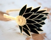 Brown and Creme Felt Feather Fascinator
