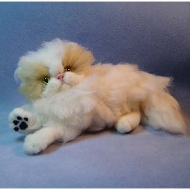 Persian Cat Soft Sculpture Art needle felted custom made