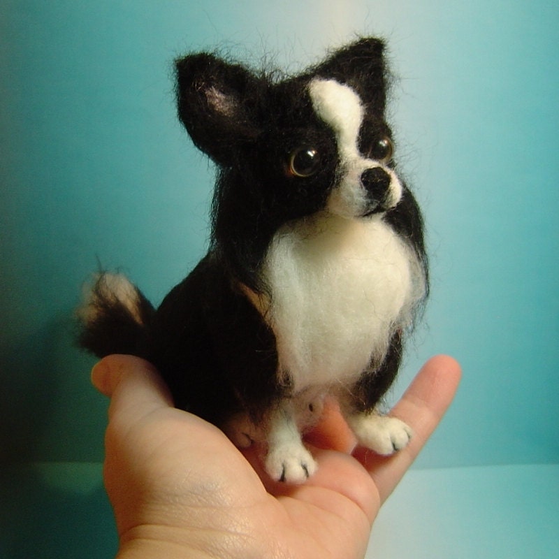 Chihuahua dog custom needle felted art or any breed made to order