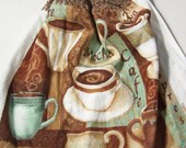 Coffee Cafe Crocheted Kitchen Towel
