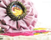 Girl with head dress. Madeofjacinta brooch. Little collection