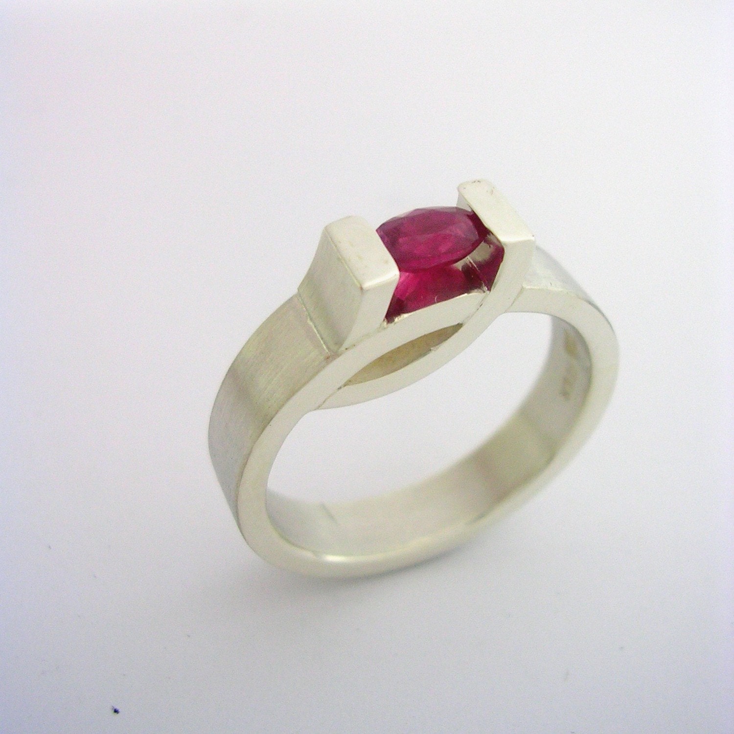 Red ruby and silver