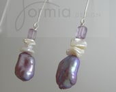 Purple plum earrings