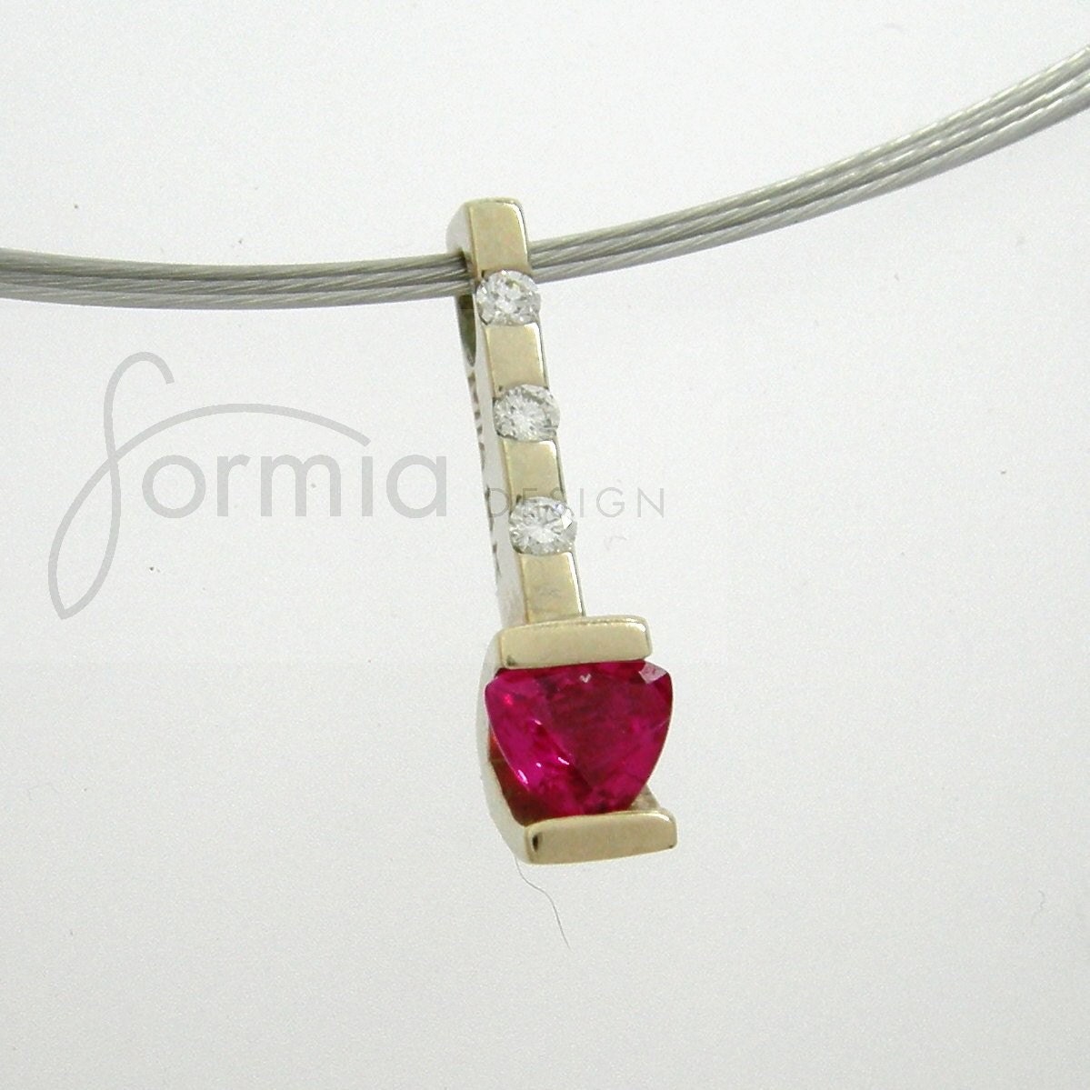 Genuine Ruby diamond pendant