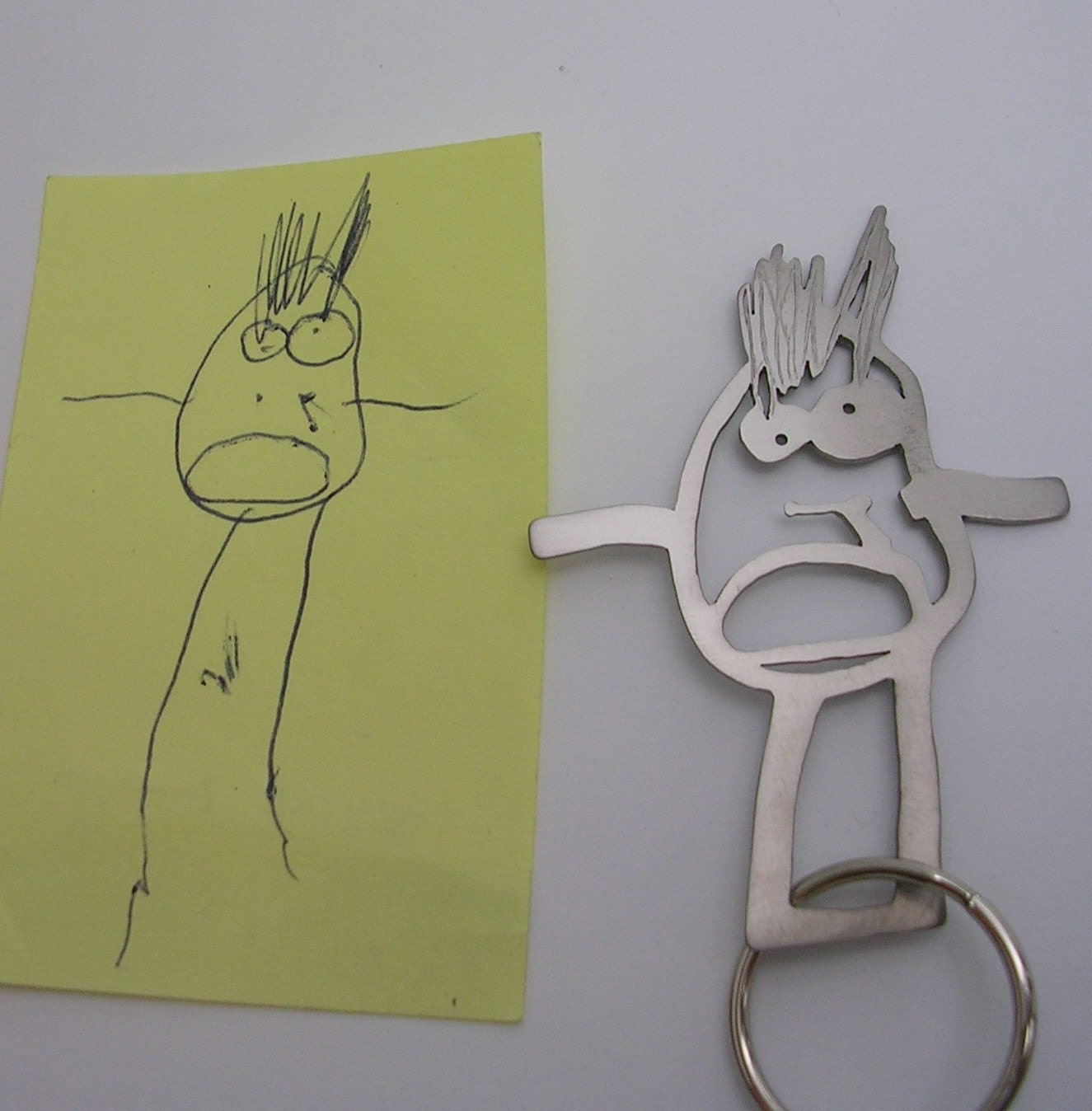 Your child's drawing on key chain for DAD