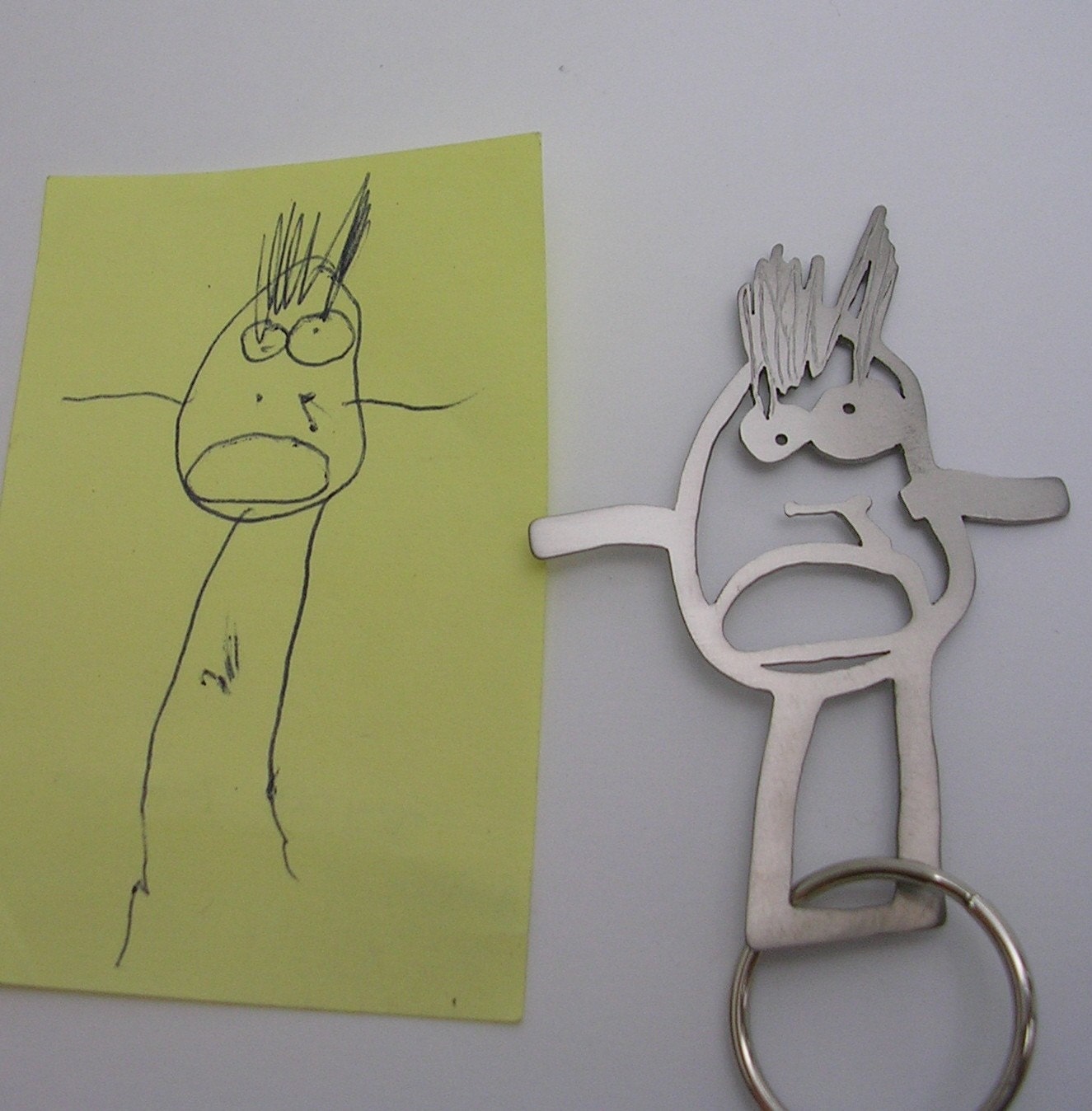 Your child's drawing on key chain for DAD - item requires price quote