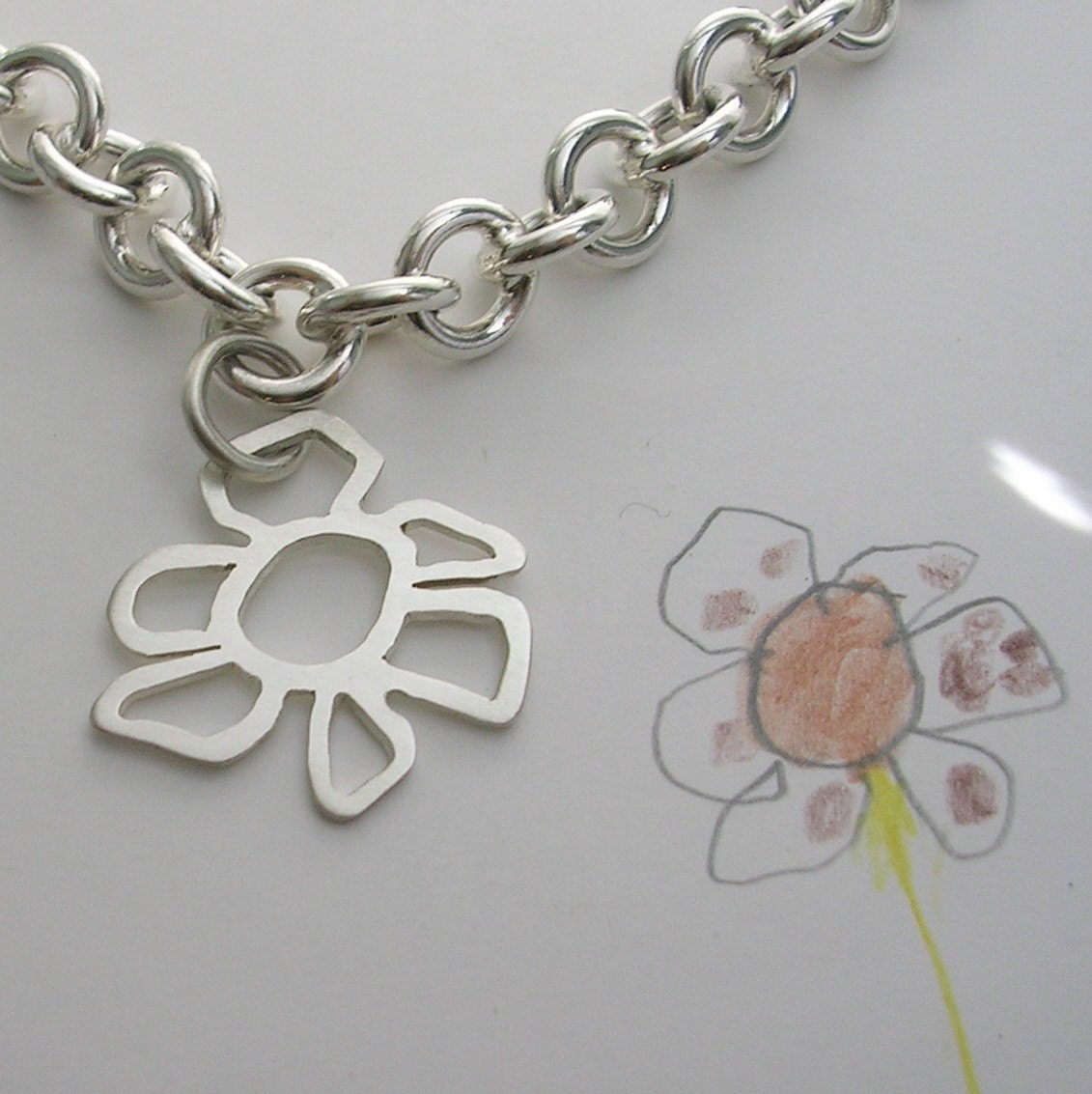 Your childs heart drawing on jewelry