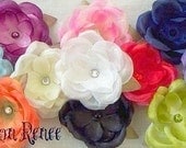 Flower Clip - Small Flower Clip - Baby flower clip - Small Rose Clips you pick two your favorite colors