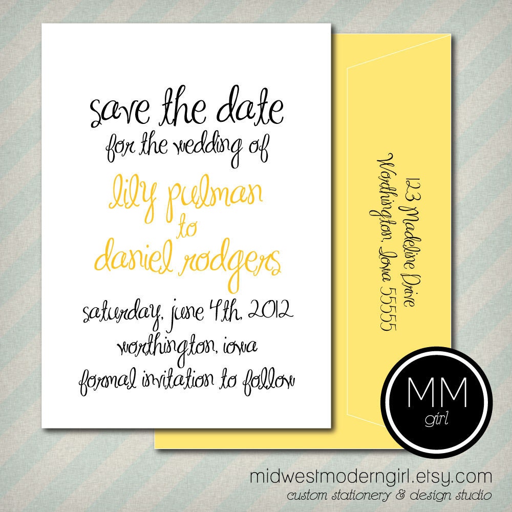 Fun Scripty Wedding Save the Date