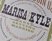 Vintage Woodcut Inspired Wedding Invitation