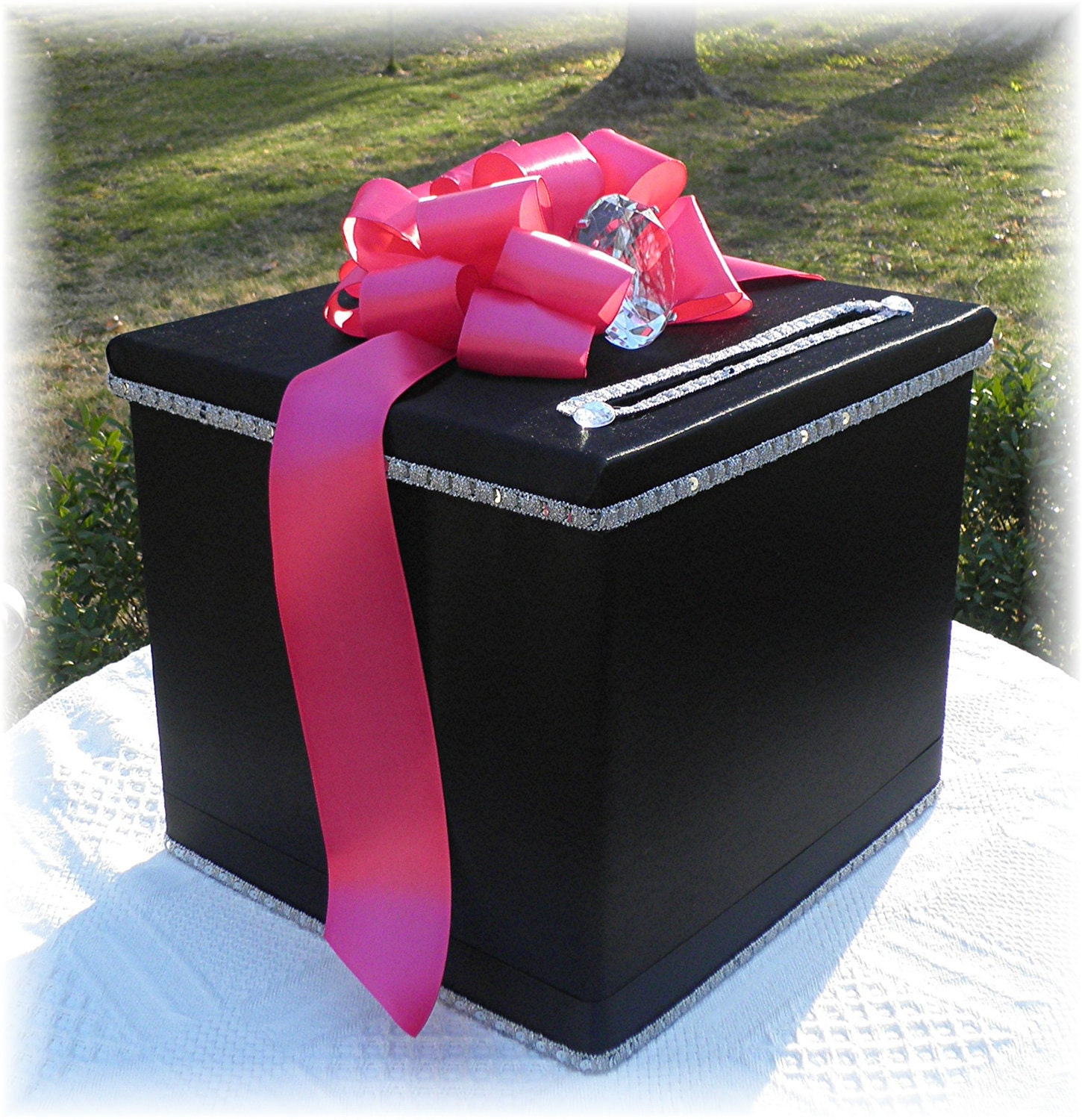 LARGE  Wedding Card Money Box   Faux Diamond Ring   Large Wedding  Engagement Party