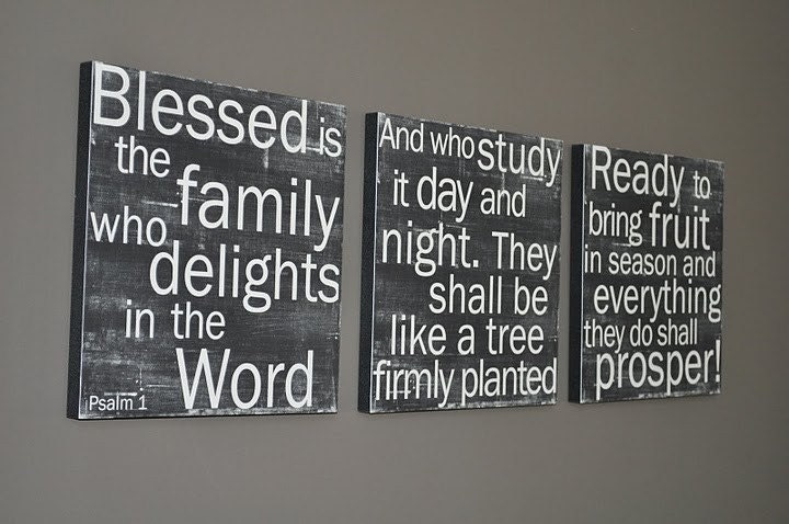 NEW Psalms 1 set of 3 in Black - 12x12 CAFE MOUNT