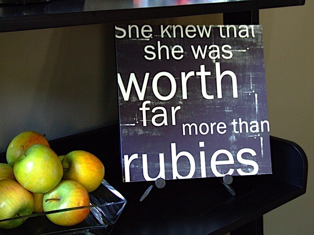 She Knew. . . Rubies in Black or Brown - 12x12 CAFE MOUNT