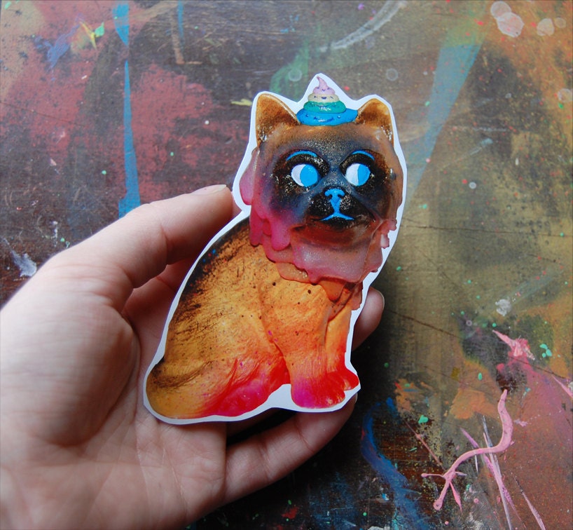 Big masked cat sticker