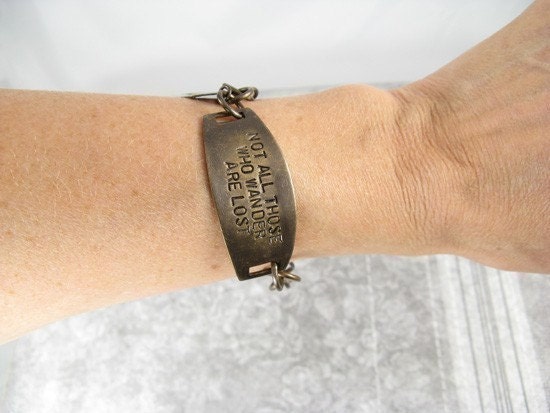 Not All those who wander are lost, LOTR Bracelet, Quote Bracelet, Lord of the Rings Bracelet